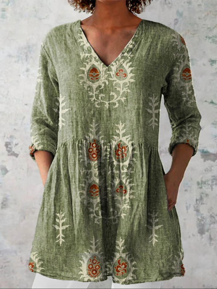 Elise - Chemise Longue Col en V