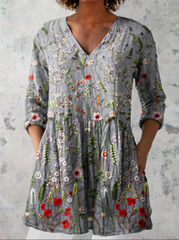 Amelie - Chemise Longue Col en V