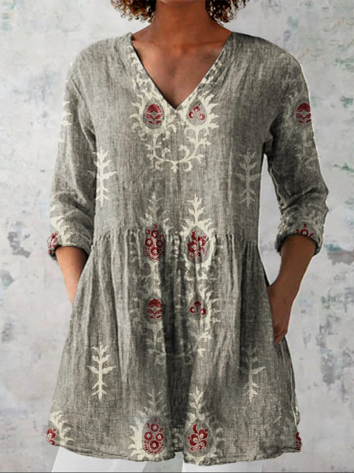 Elise - Chemise Longue Col en V
