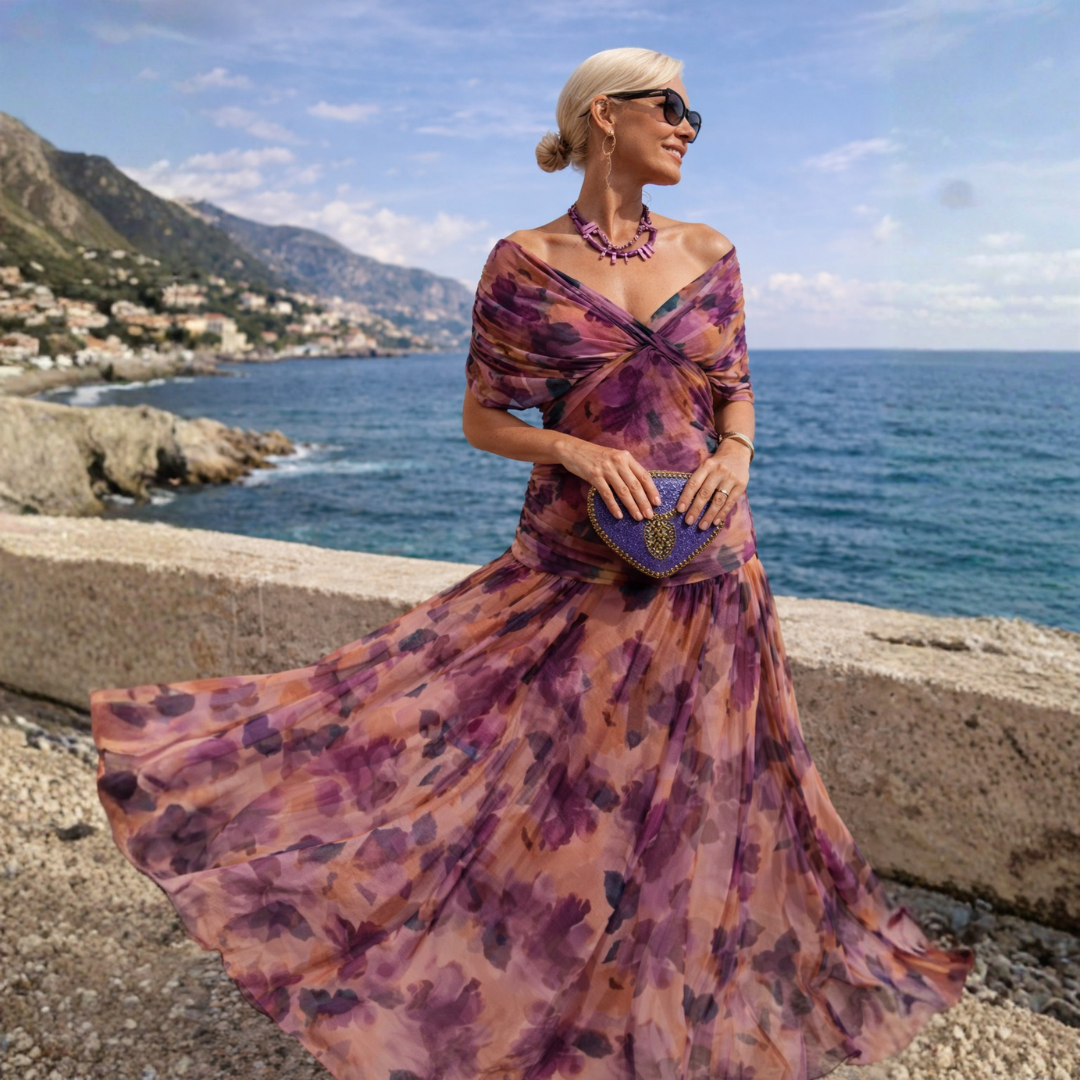 Mikaela - Robe Maxi Épaules Dénudées