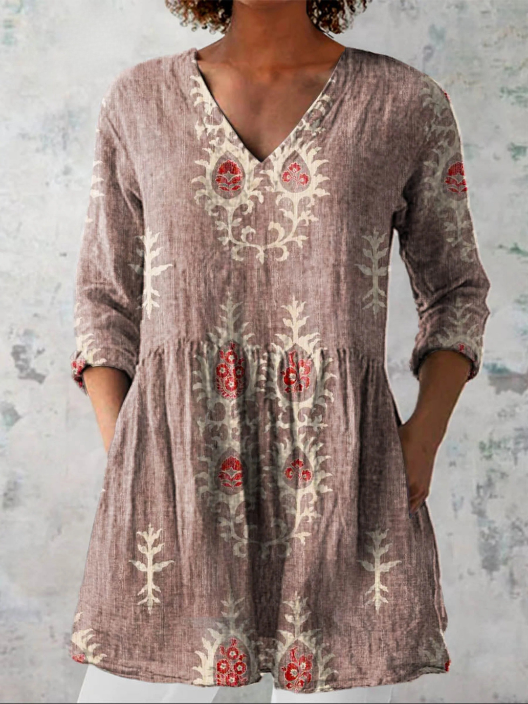 Elise - Chemise Longue Col en V
