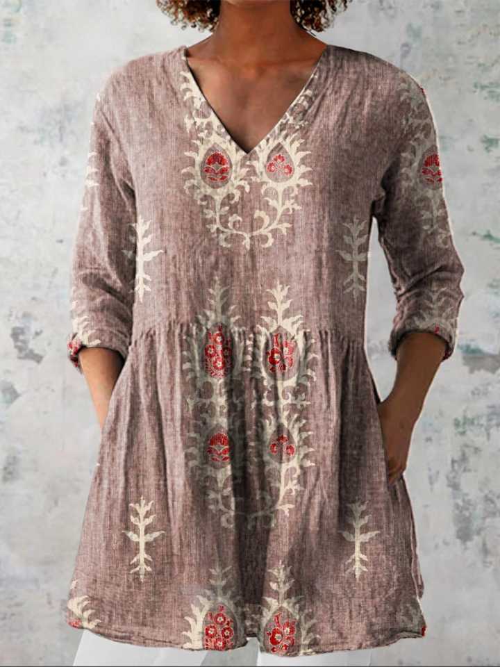 Elise - Chemise Longue Col en V