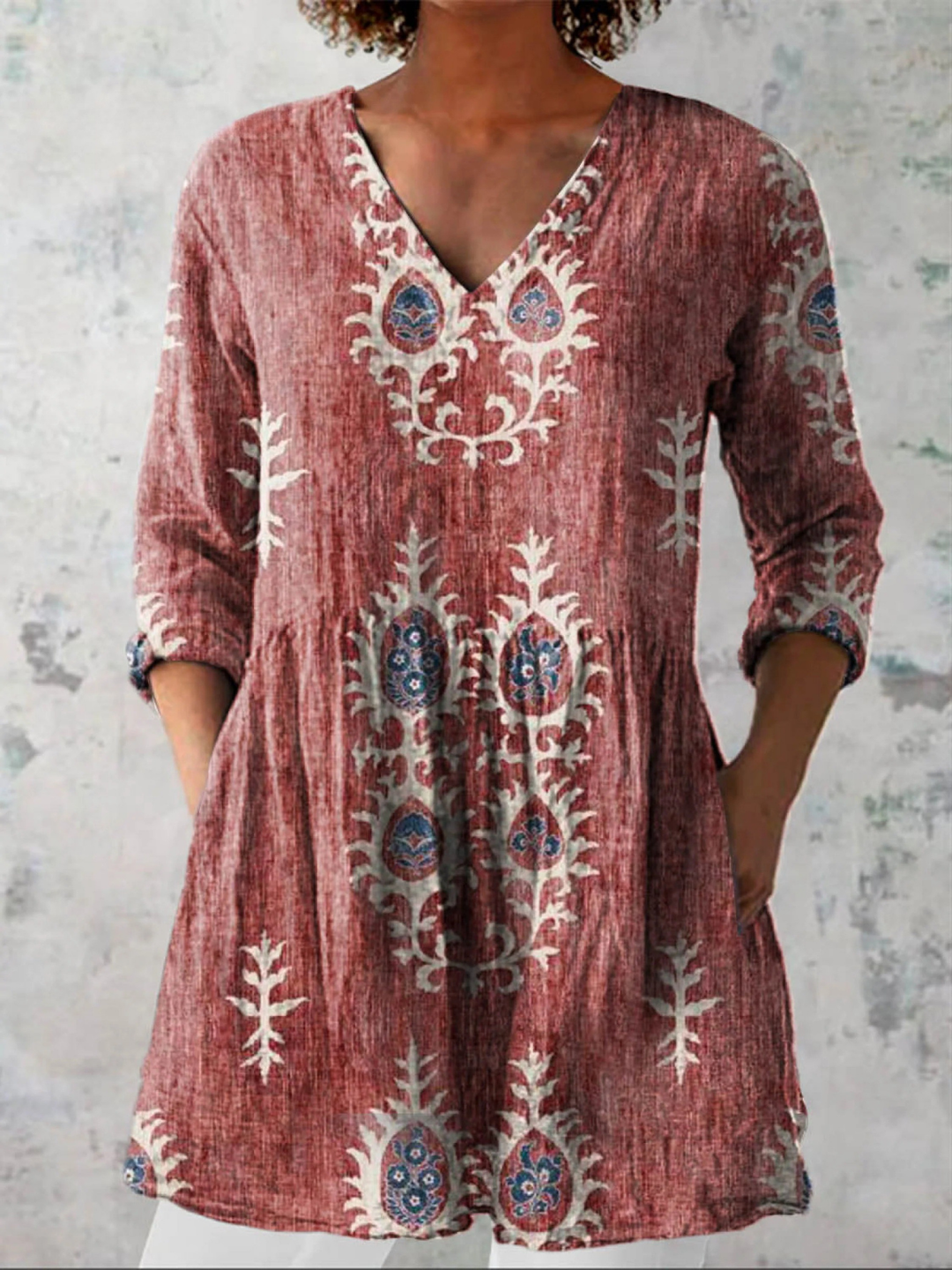 Elise - Chemise Longue Col en V