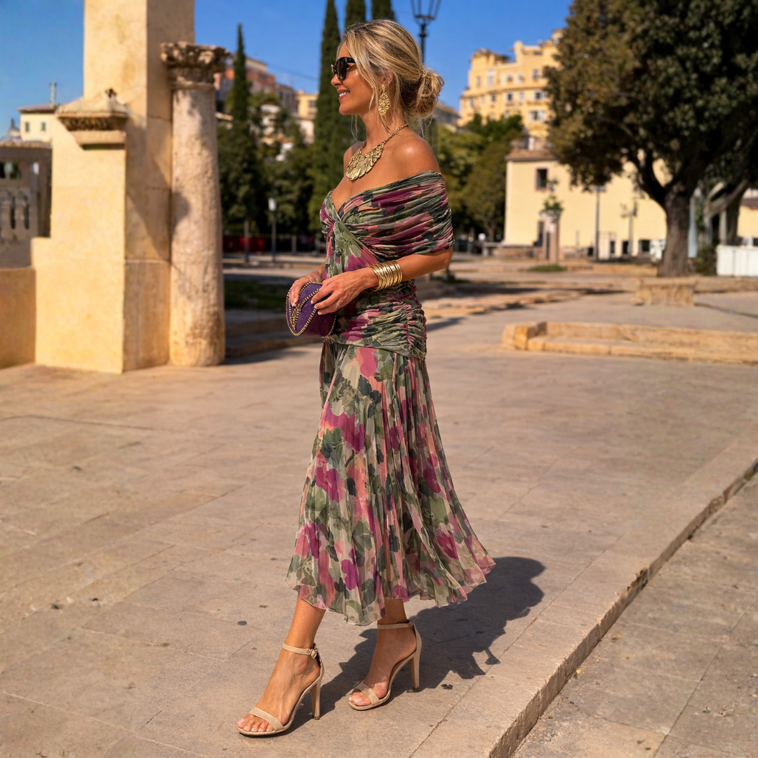 Mikaela - Robe Maxi Épaules Dénudées