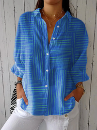 Alison – Blouse bleue à rayures
