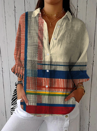 Catherine – Blouse patchwork à rayures