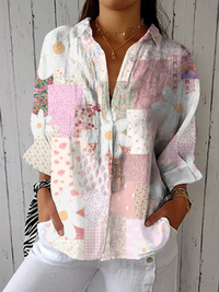 Judith – Blouse patchwork pastel